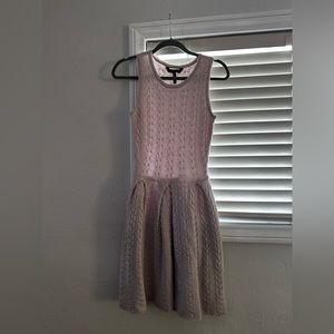 Cable knit lavender stretch sweater dress bcbg